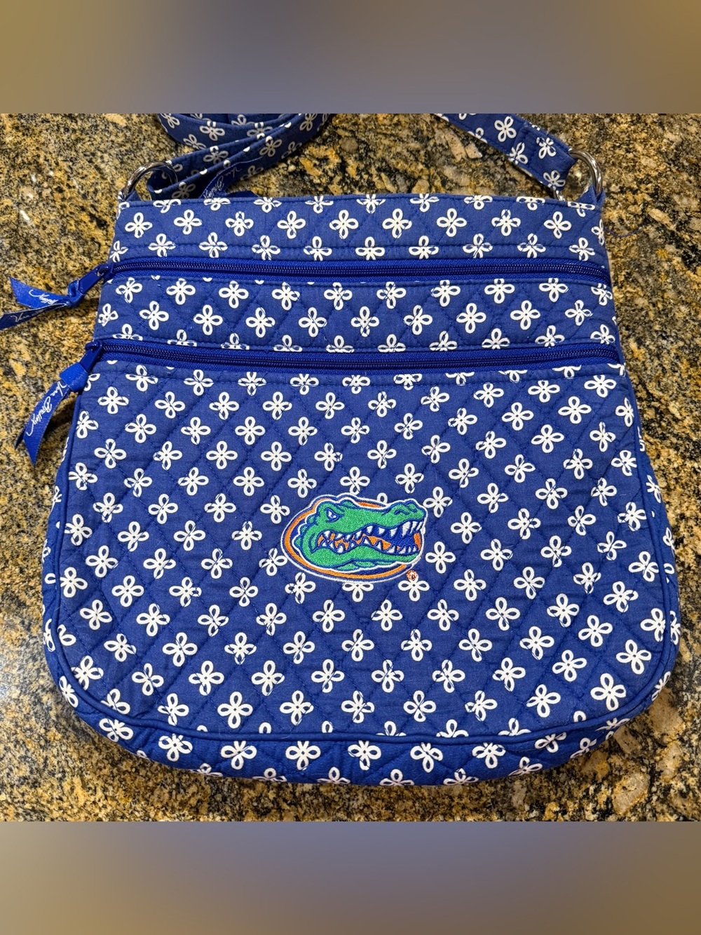Vera Bradley University Of Florida Gators Triple Zip Hipster Concerto Blue Purse